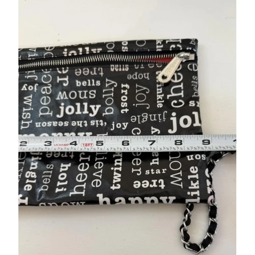 Brighton Holiday Wristlet Pouch Set Red Quilted Heart Black Joy Script Bag‎